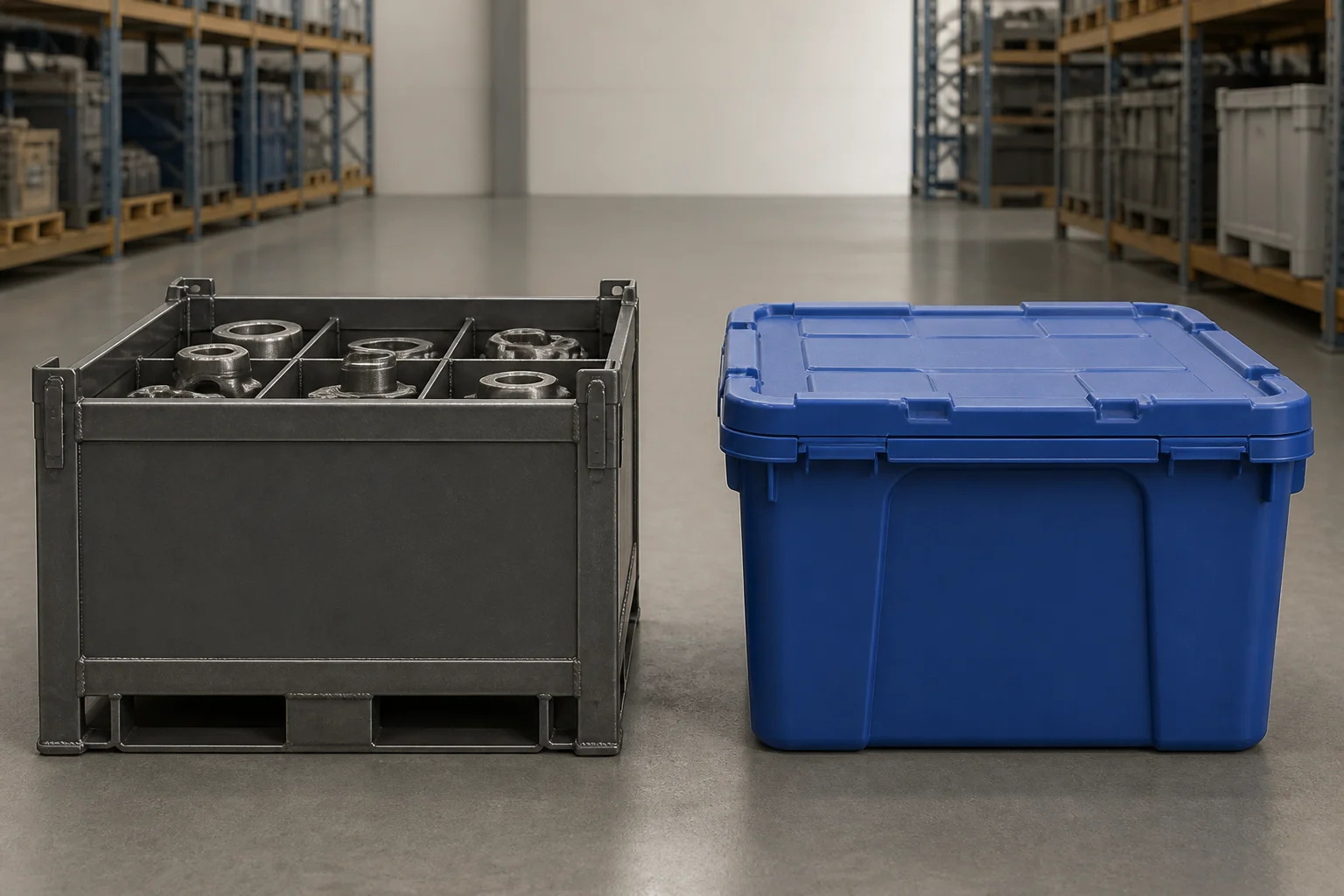 Metal Containers or Plastic Bins? Choosing for Industrial Parts