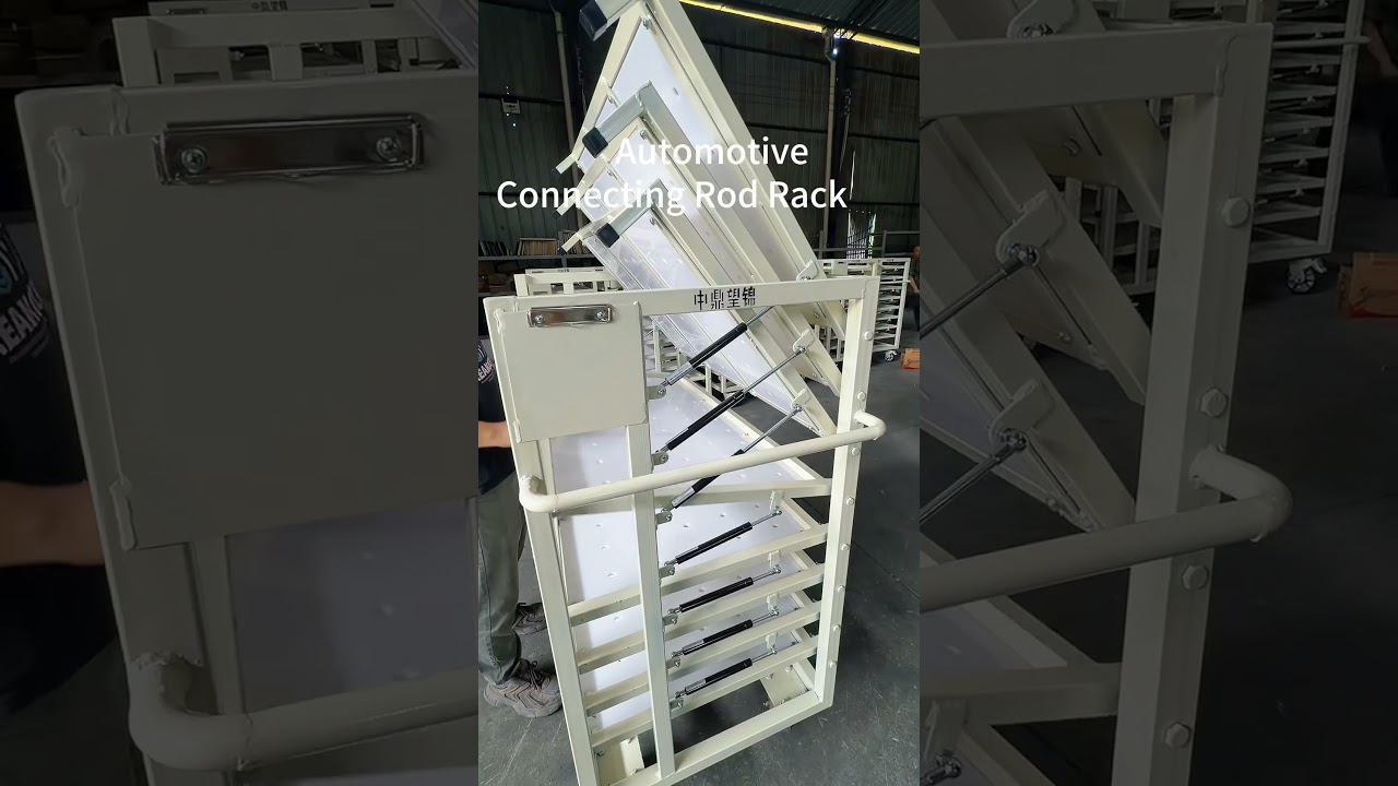 Custom Automotive Connecting Rod Rack with Pneumatic Trays — representative frame from the original video