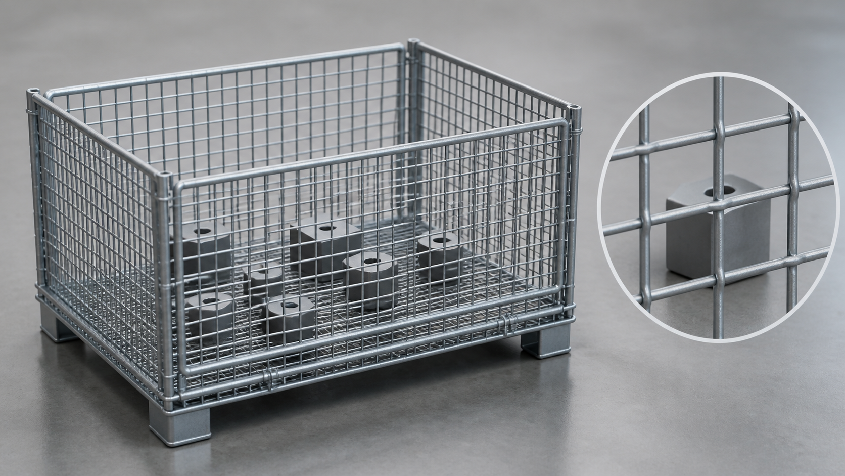 Wire Mesh Container Small-Parts Mesh-Opening Brief