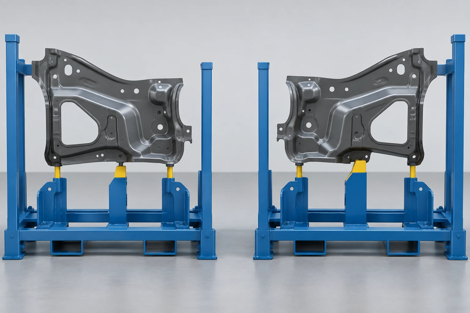 Concept illustration comparing a symmetric automotive rack seat with an asymmetric orientation key