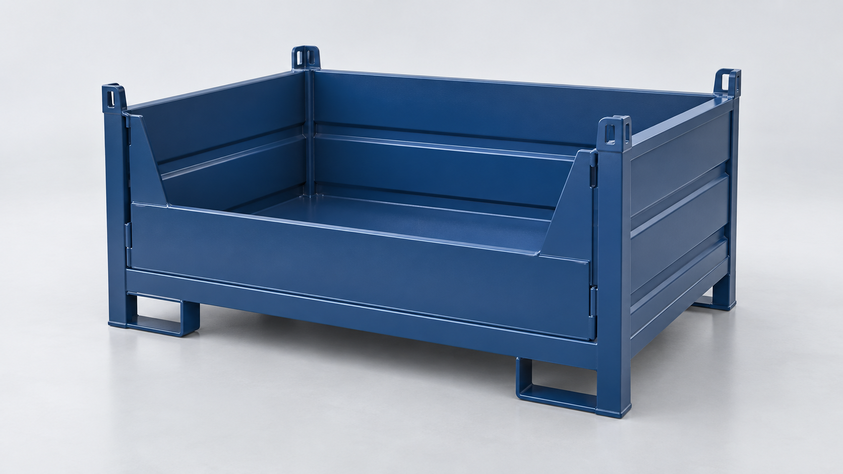 Concept illustration of a generic custom metal container with an access panel