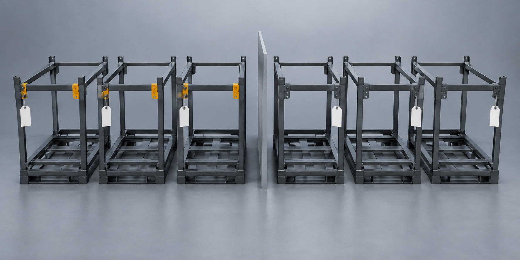 Concept of returnable racks grouped by old and new revision