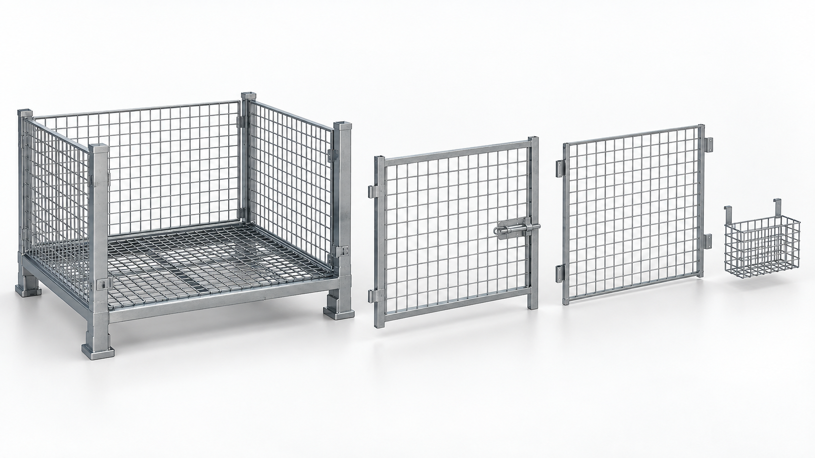 Concept of a wire mesh container and its removable component set